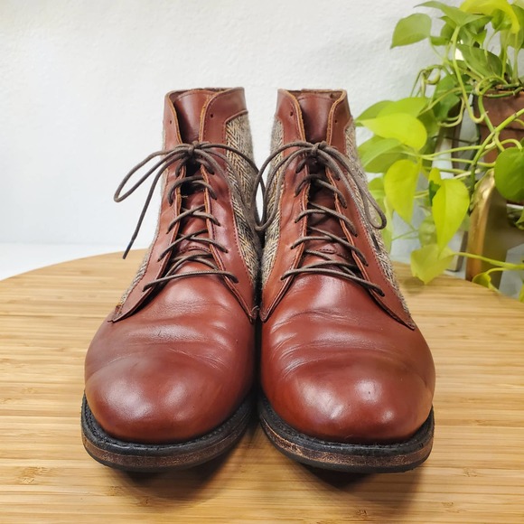 Allen Edmonds Shaker Heights Chilli Brown/Tan Tweed Oxford Dress Boot Men 10 D main image 4